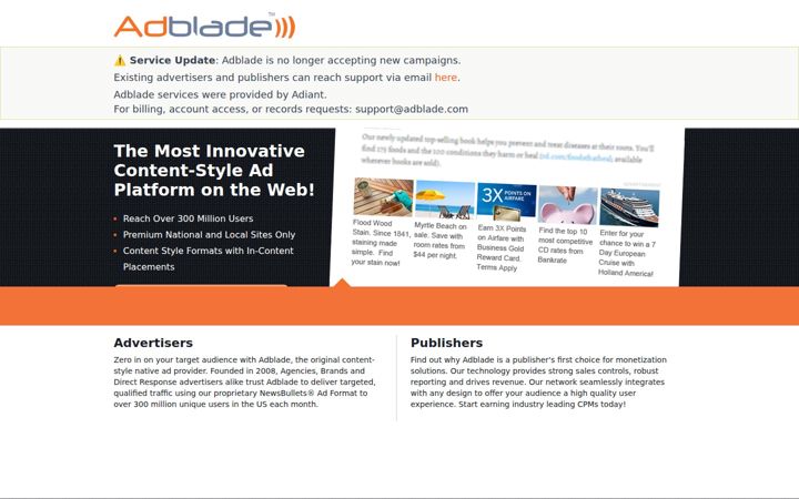 Skærmbillede af adblade.com