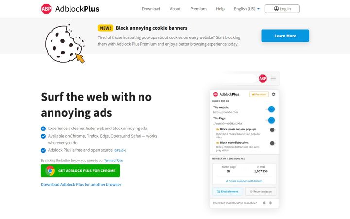 Screenshot ta' adblockplus.org
