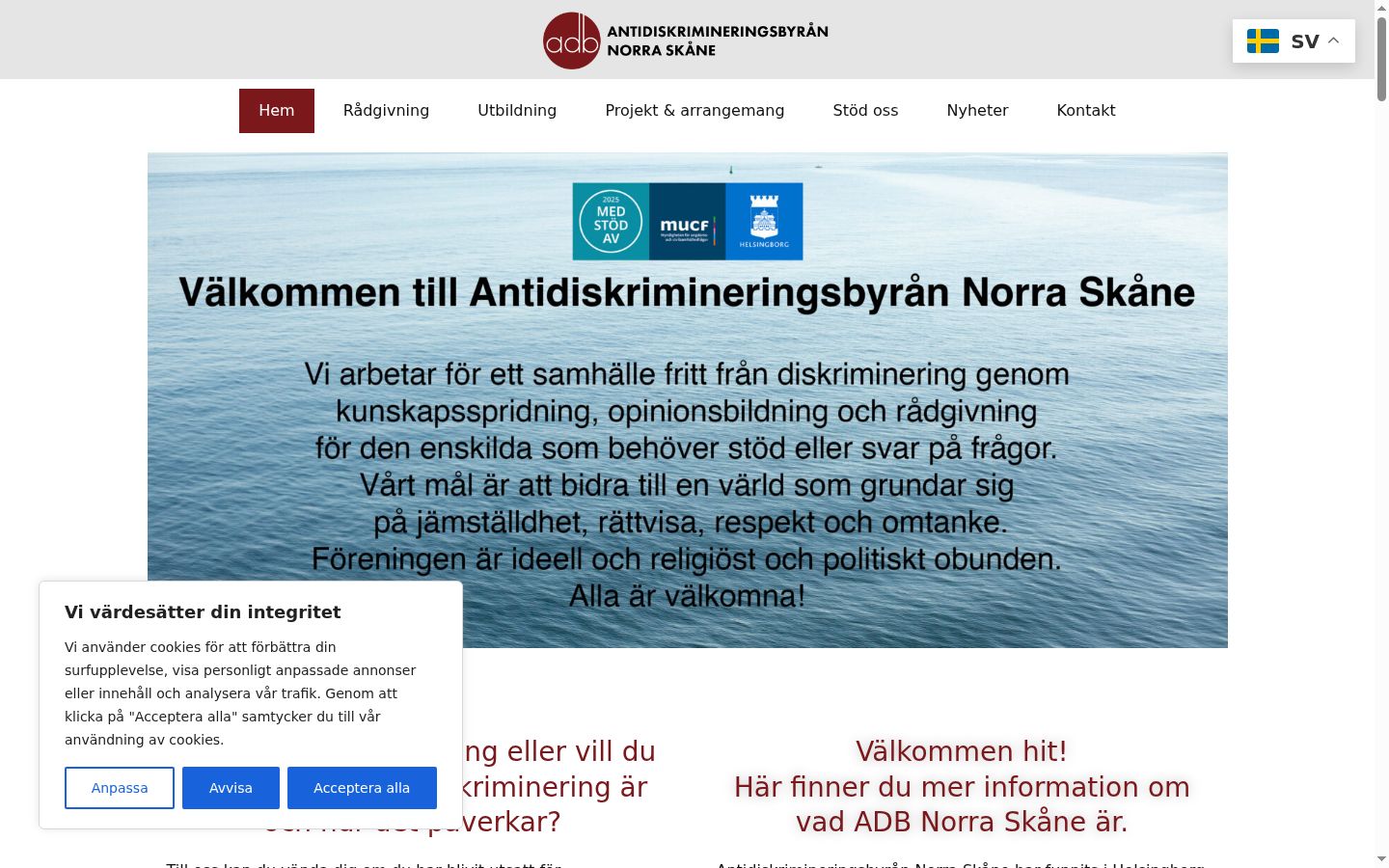 Screenshot tal-banner tal-kunsens muri qabel kwalunkwe interazzjoni