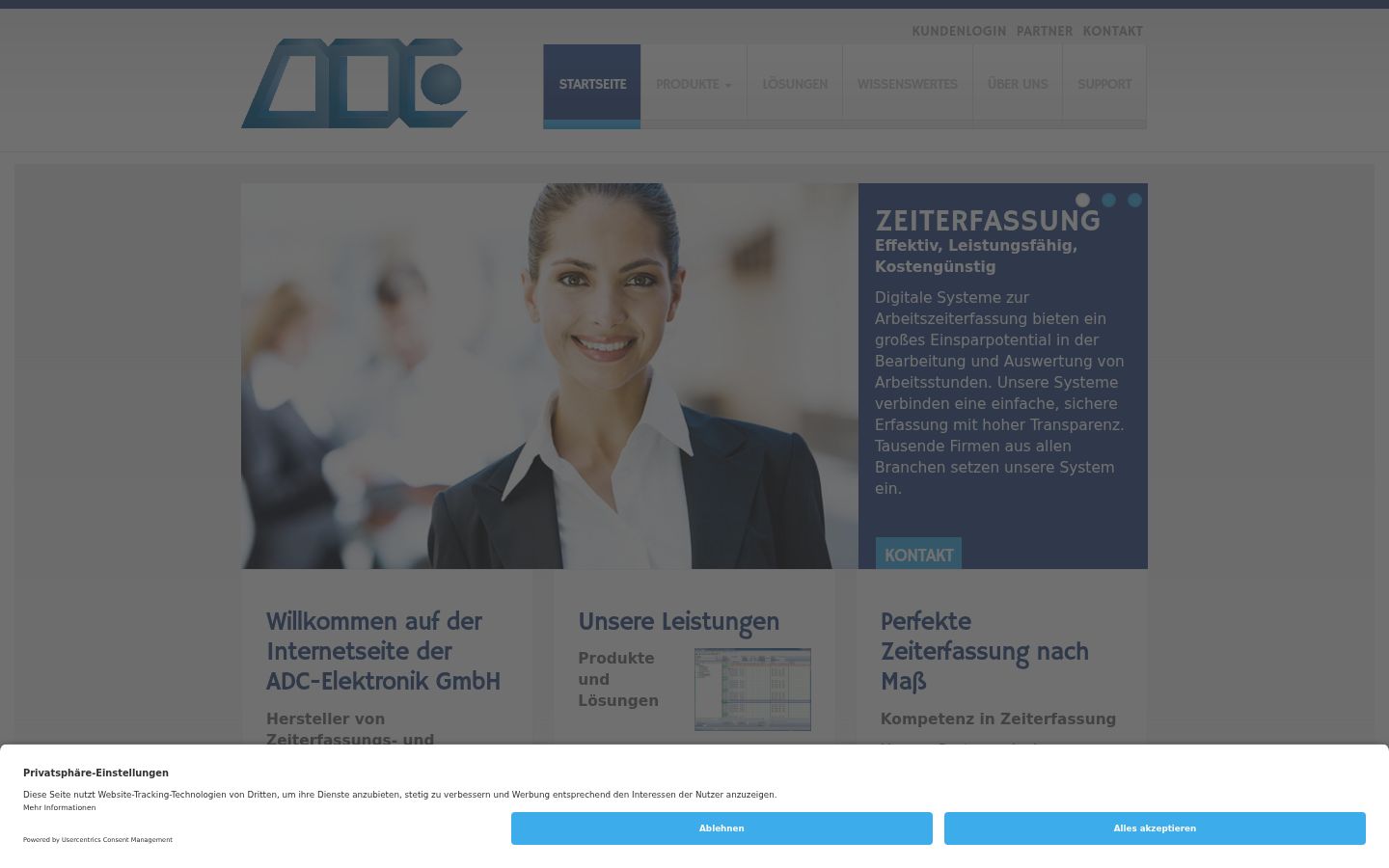 Screenshot del banner di consenso mostrato prima di qualsiasi interazione