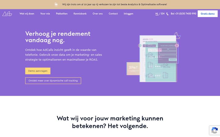 Captura de ecrã de adcalls.nl