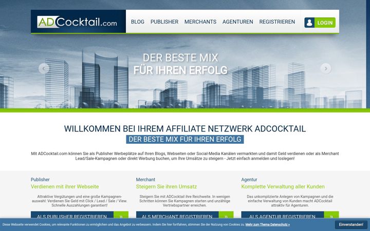 Screenshot of adcocktail.com