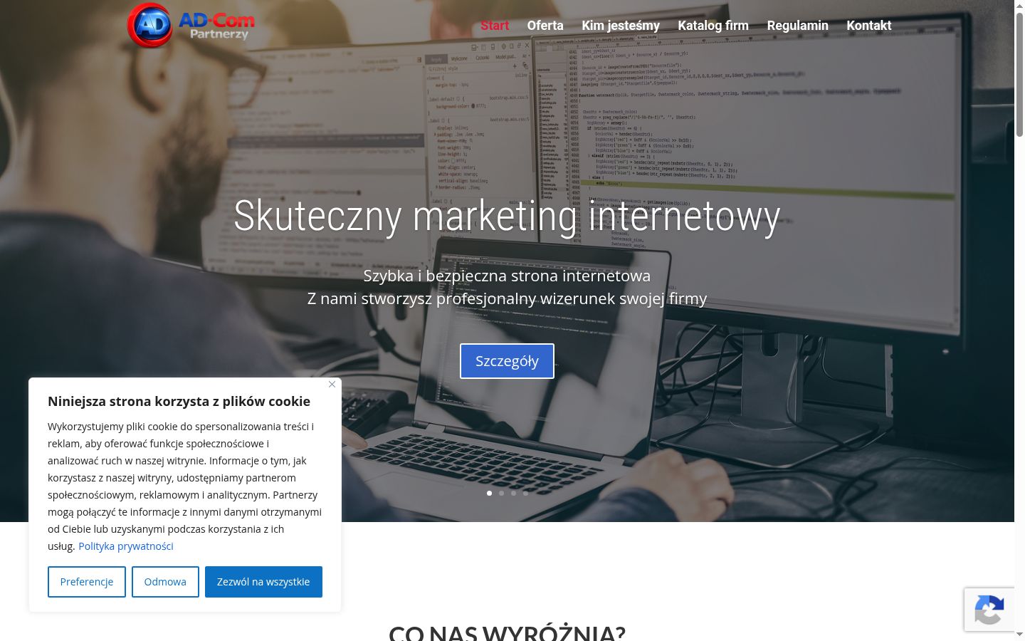 Zrzut ekranu banera zgody wyświetlanego przed jakąkolwiek interakcją