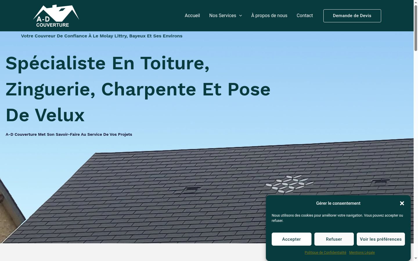 Screenshot of the consent banner shown before any interaction