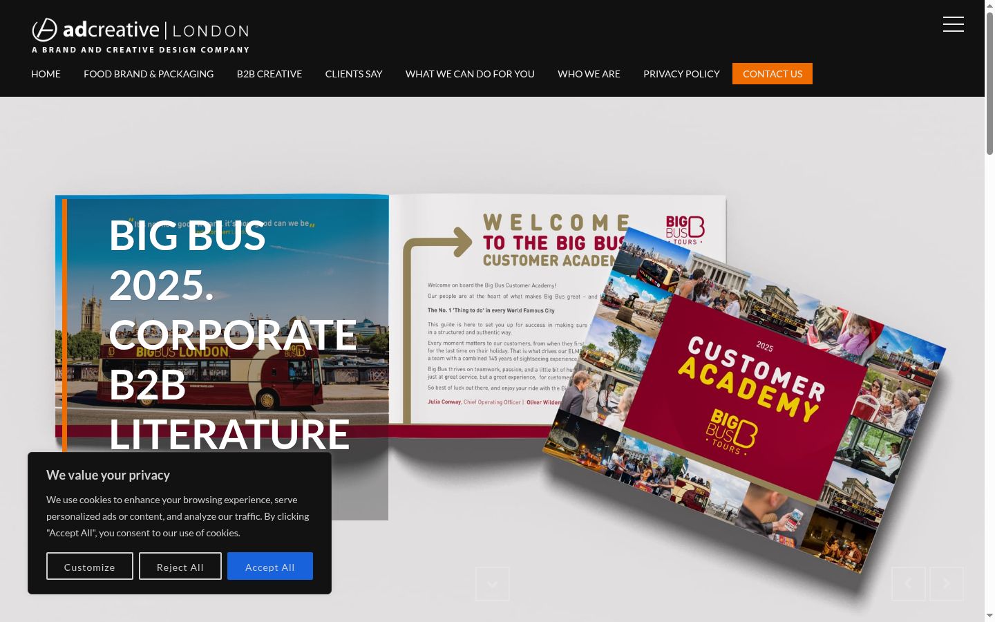 Screenshot of the consent banner shown before any interaction