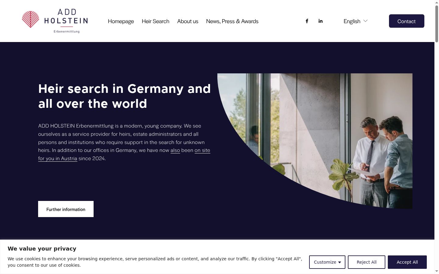Screenshot of the consent banner shown before any interaction