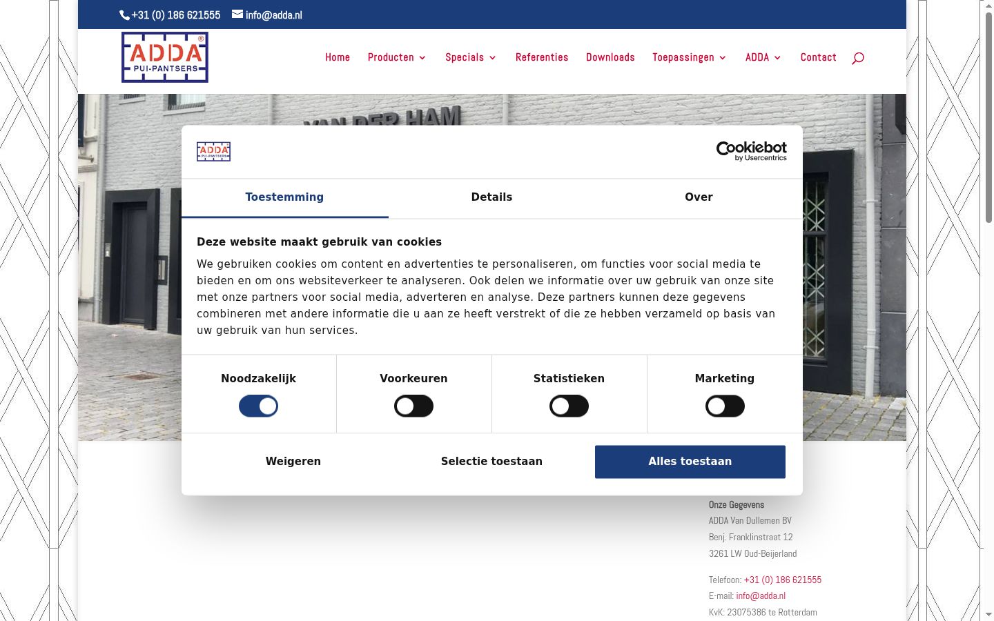 Screenshot des Einwilligungsbanners vor jeglicher Interaktion