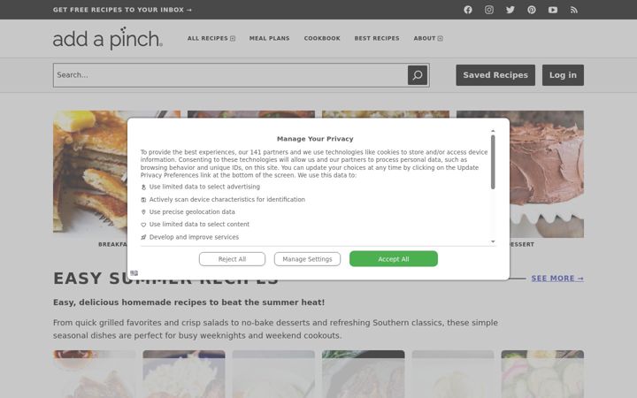 Screenshot of addapinch.com