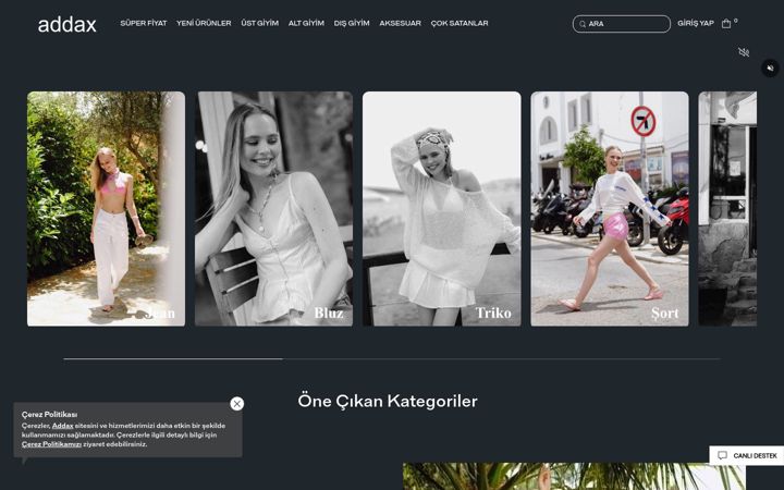 Screenshot von addax.com.tr