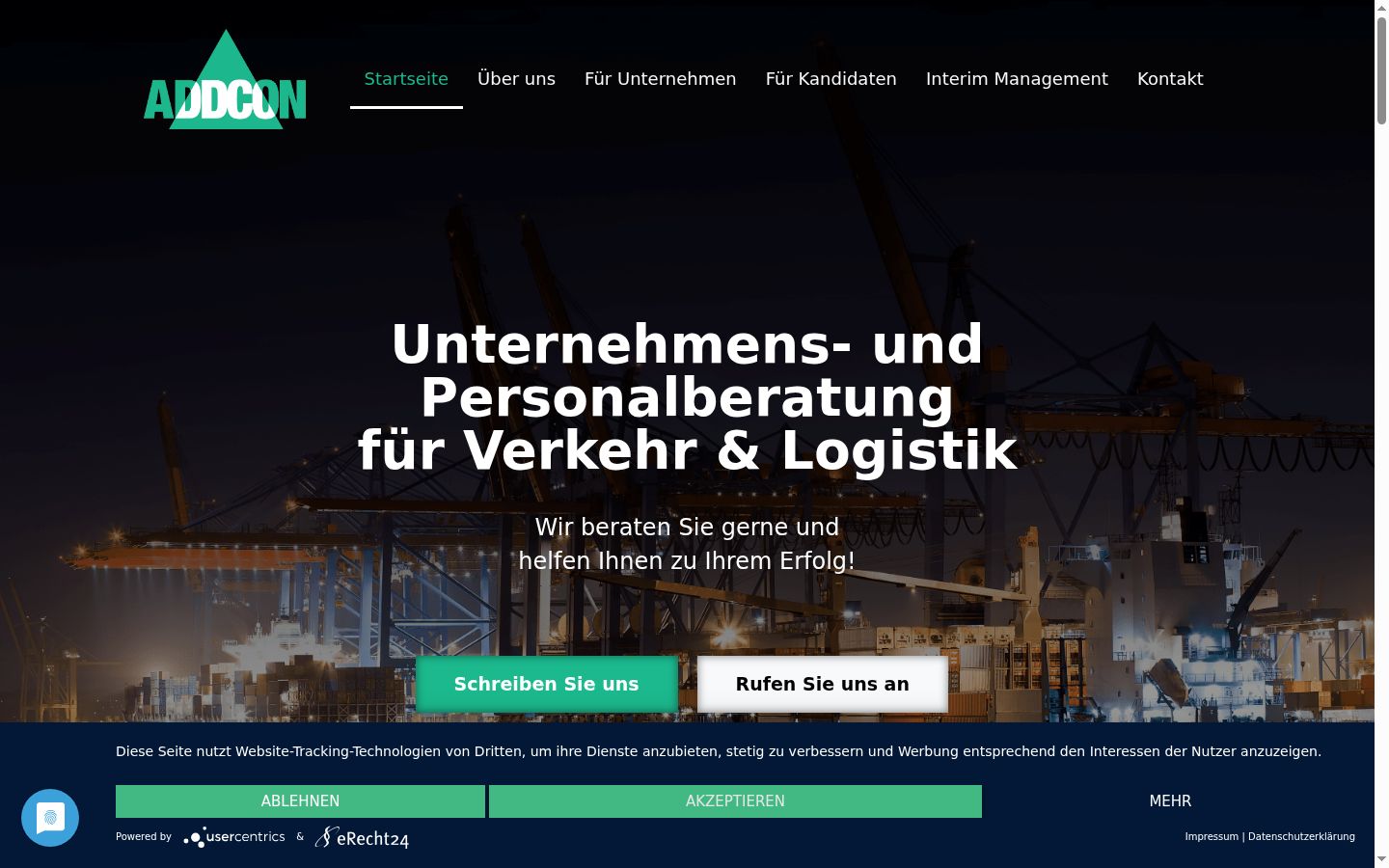 Screenshot del banner di consenso mostrato prima di qualsiasi interazione