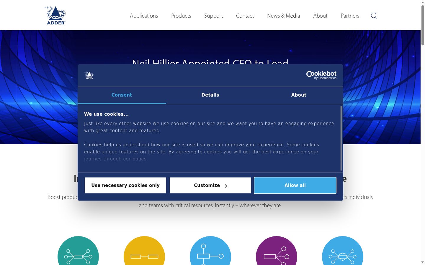 Screenshot of the consent banner shown before any interaction