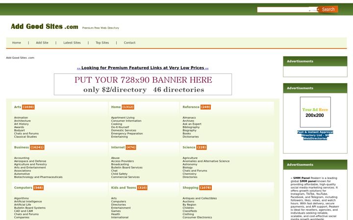 Screenshot of addgoodsites.com