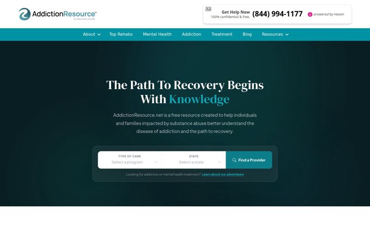 Screenshot of addictionresource.net