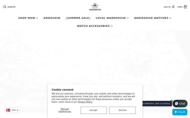 Skærmbillede af addiesdivewatches.com