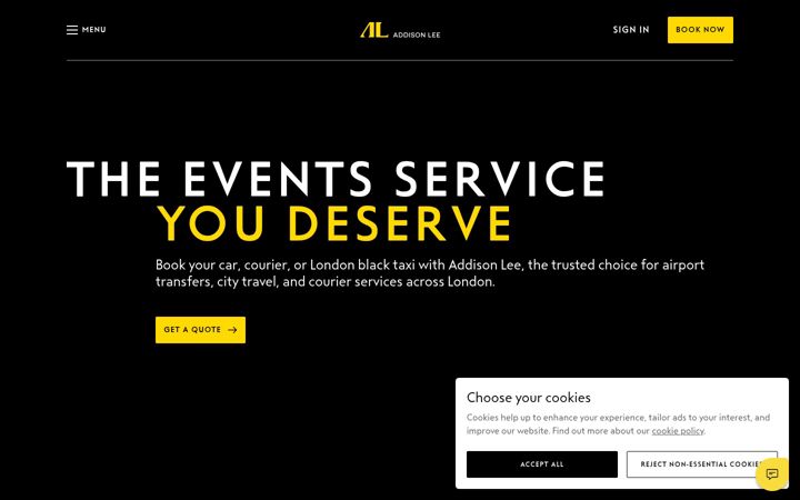 Screenshot of addisonlee.com