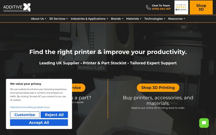 Screenshot von additive-x.com