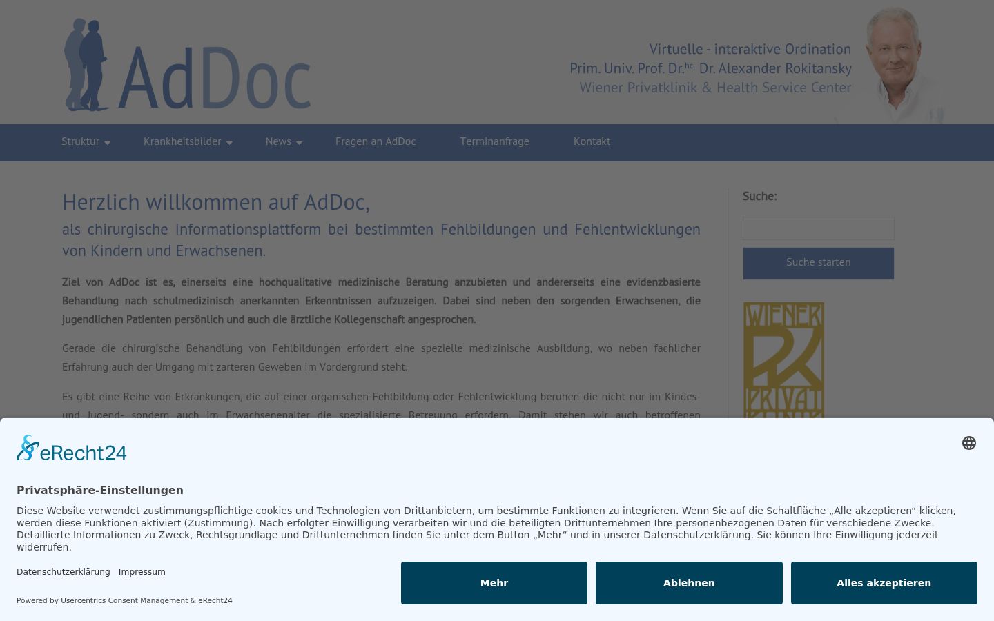 Capture d'écran de la bannière de consentement affichée avant toute interaction