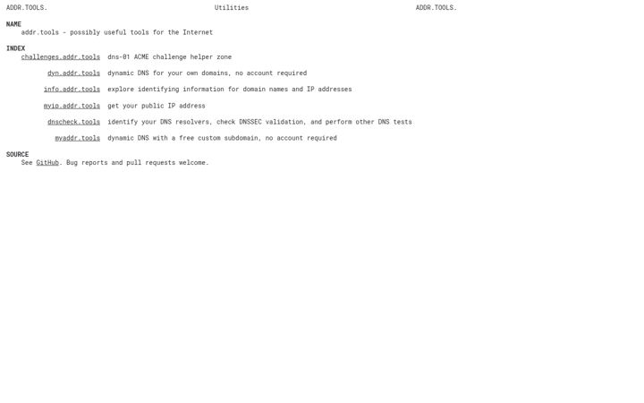 Screenshot of addr.tools