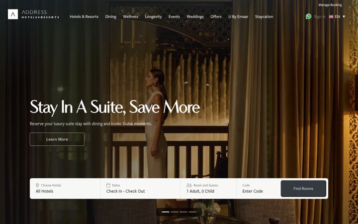Screenshot of addresshotels.com