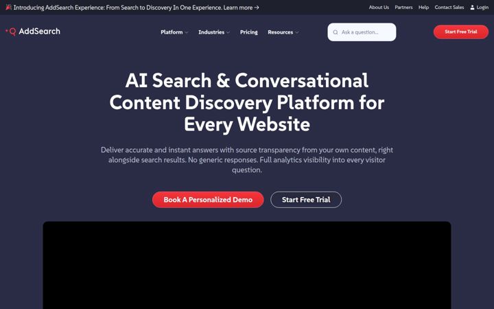 Screenshot of addsearch.com