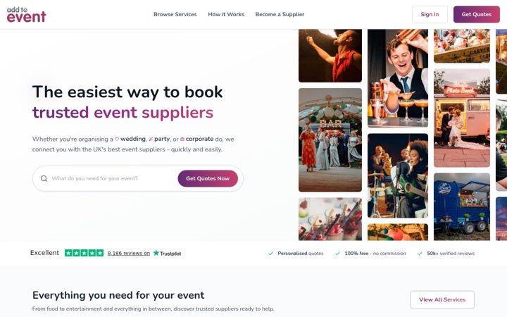 Zrzut ekranu addtoevent.co.uk
