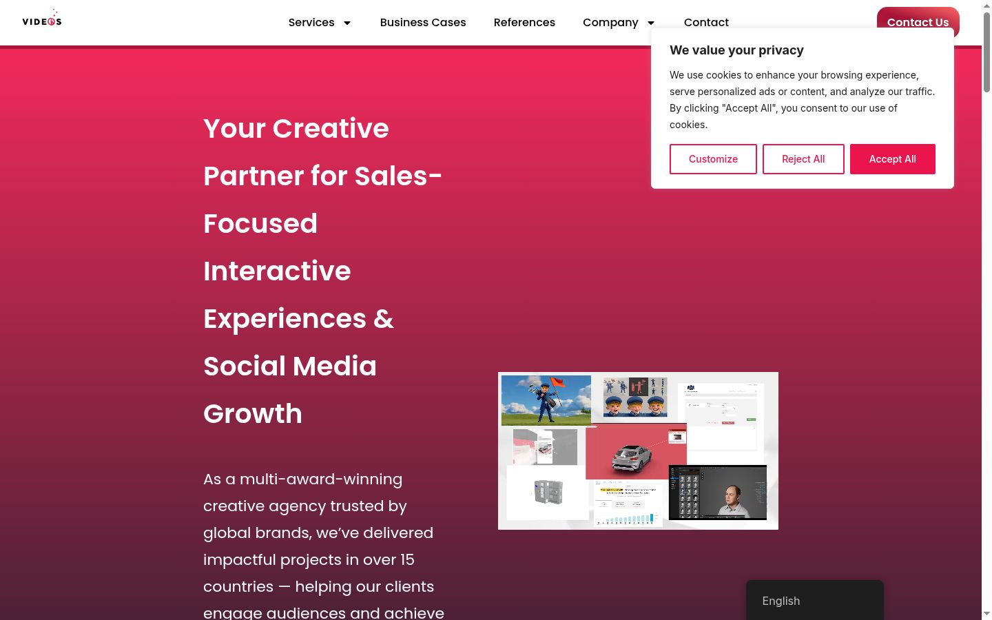 Ekrānuzņēmums ar piekrišanas baneri, kas tika rādīts pirms jebkādas mijiedarbības