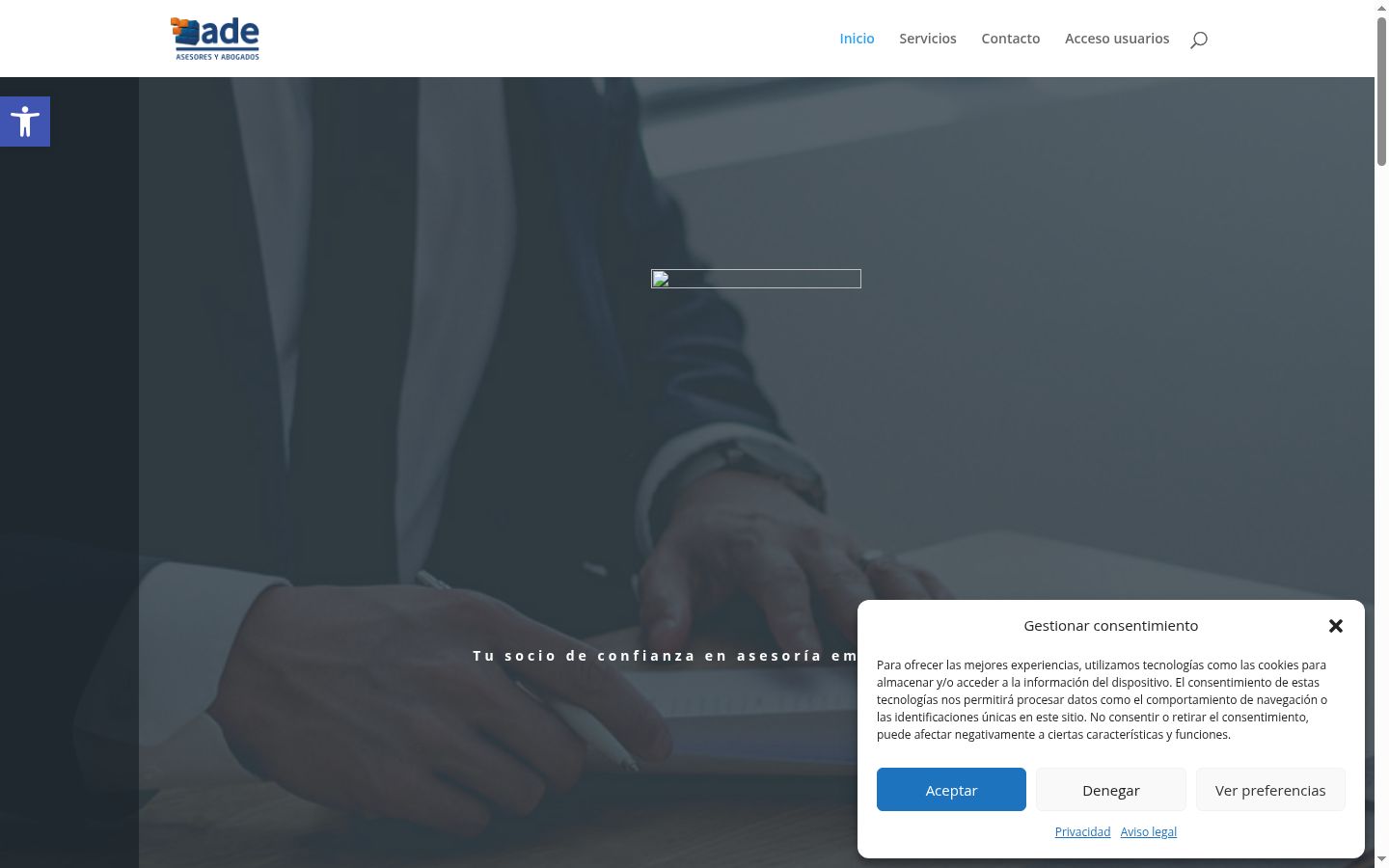 Screenshot of the consent banner shown before any interaction