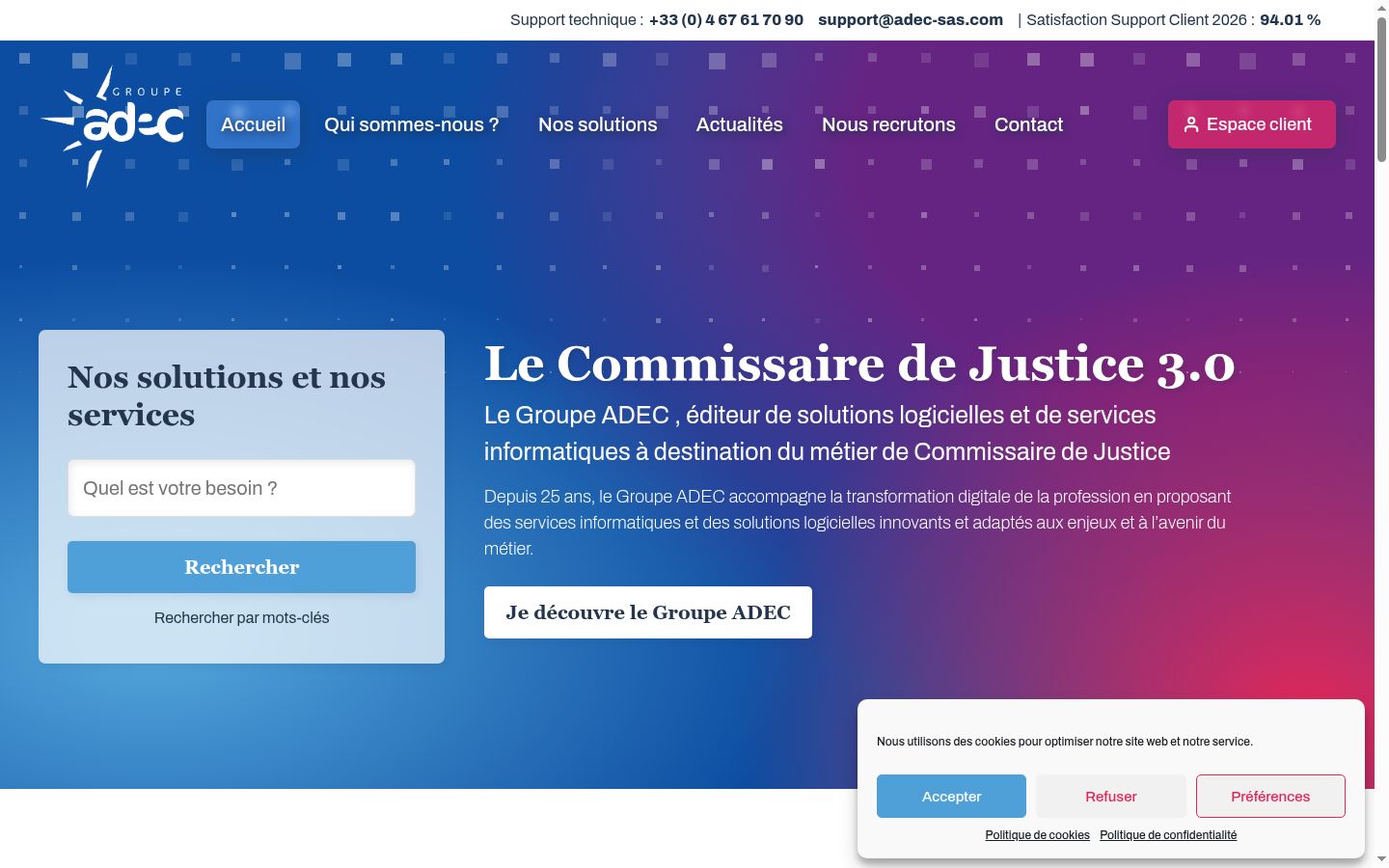 Captura de pantalla del banner de consentimiento mostrado antes de cualquier interacción