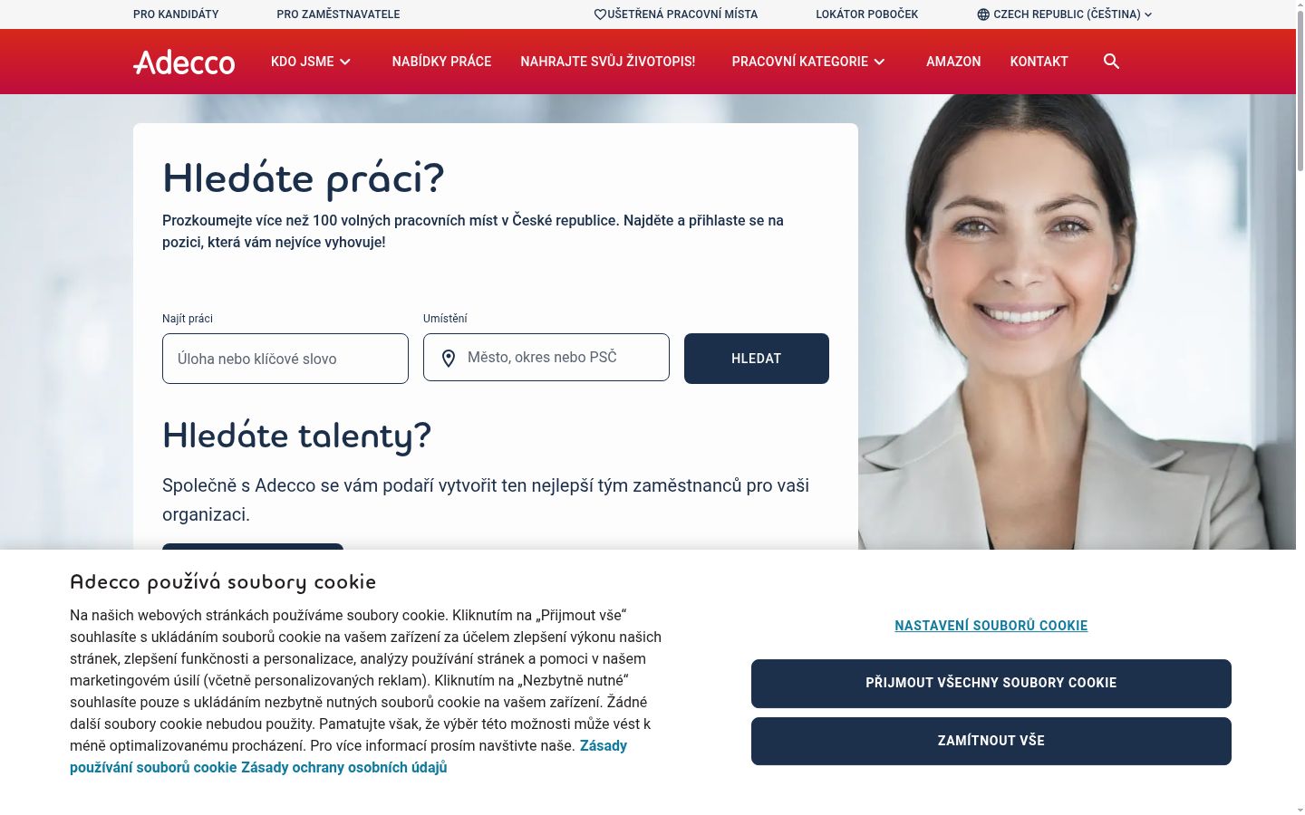 Snímka obrazovky banera súhlasu zobrazeného pred akoukoľvek interakciou