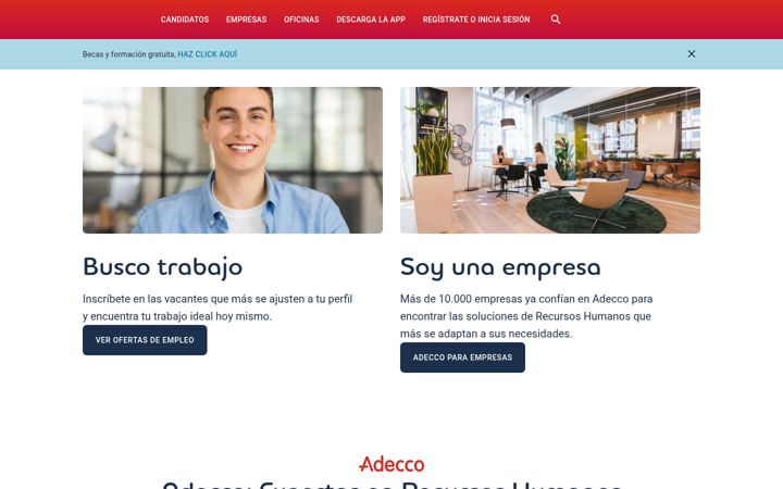 Captura de pantalla de adecco.es