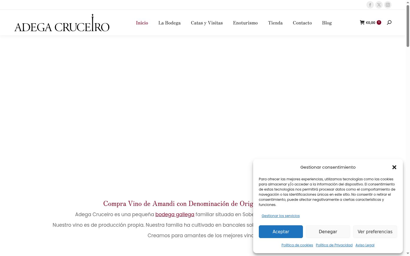 Screenshot of the consent banner shown before any interaction