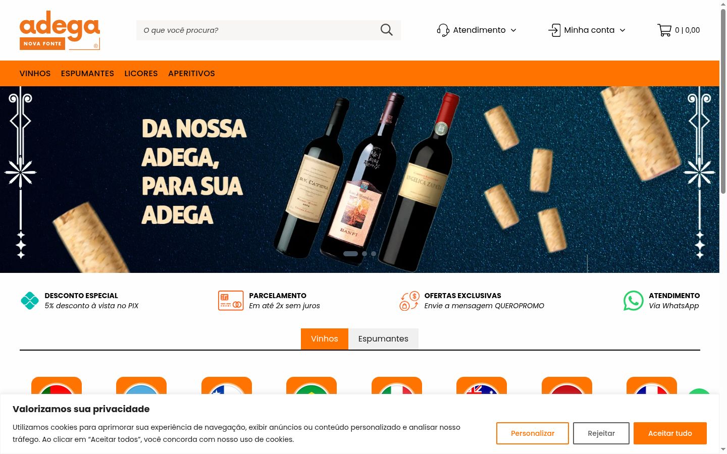 Screenshot of the consent banner shown before any interaction