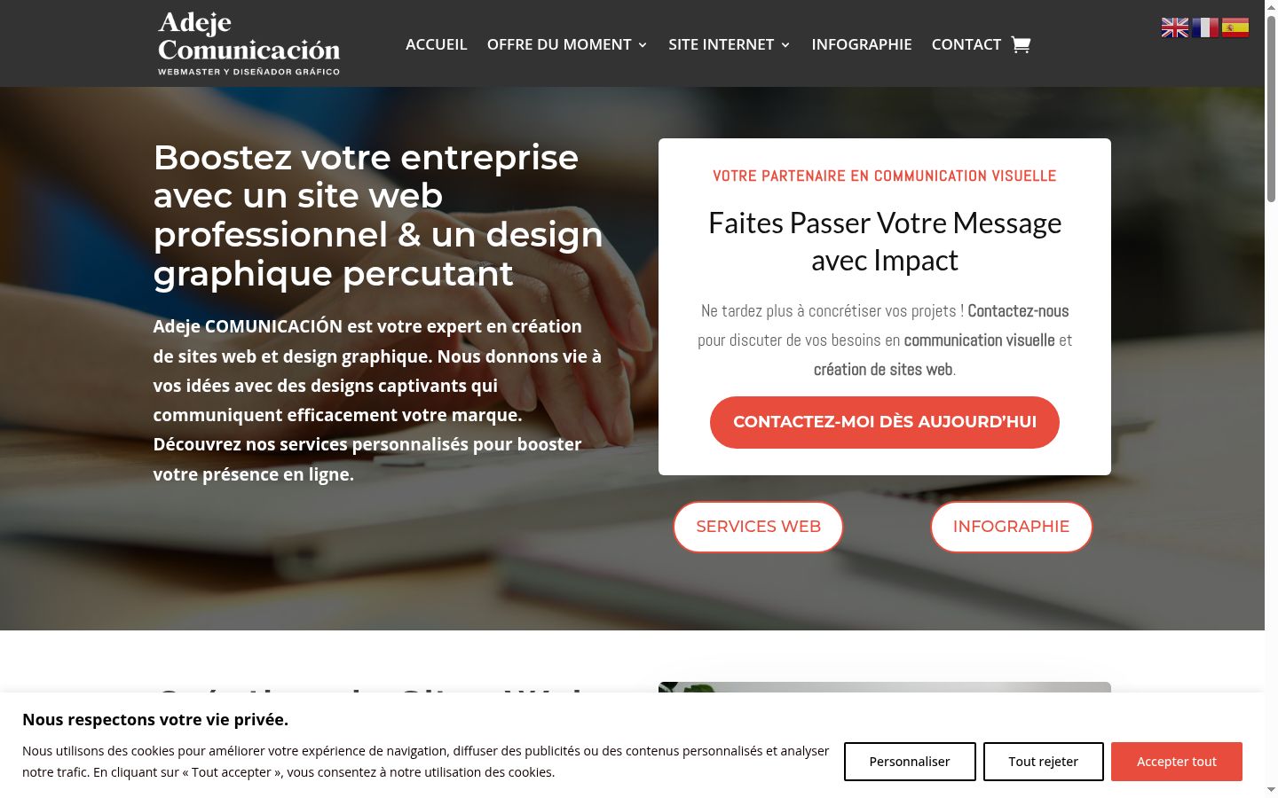 Screenshot del banner di consenso mostrato prima di qualsiasi interazione