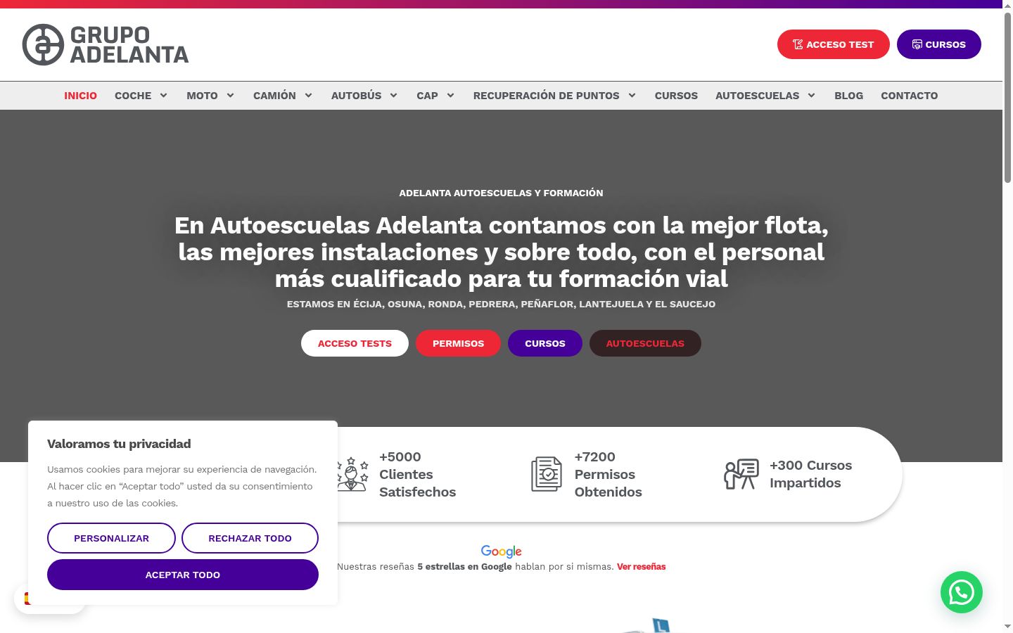Capture d'écran de la bannière de consentement affichée avant toute interaction
