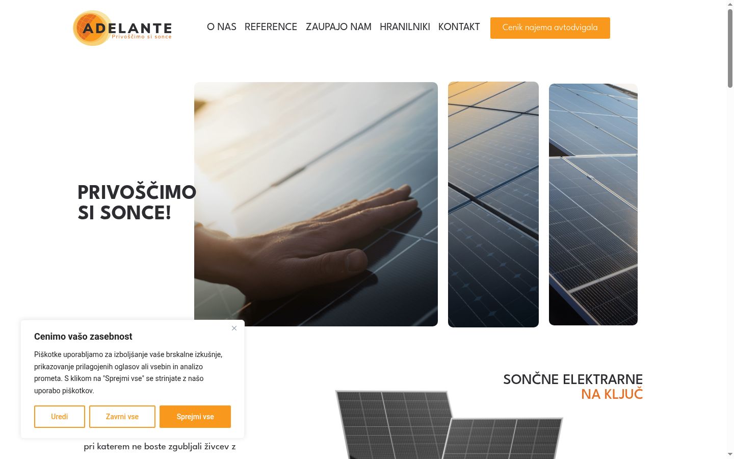 Sutikimo reklamjuostės, rodytos prieš bet kokią sąveiką, ekrano kopija