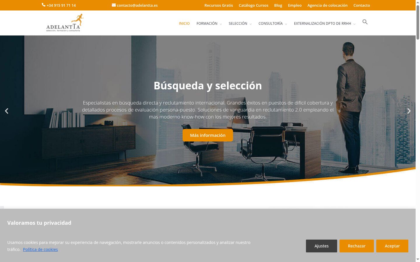 Capture d'écran de la bannière de consentement affichée avant toute interaction