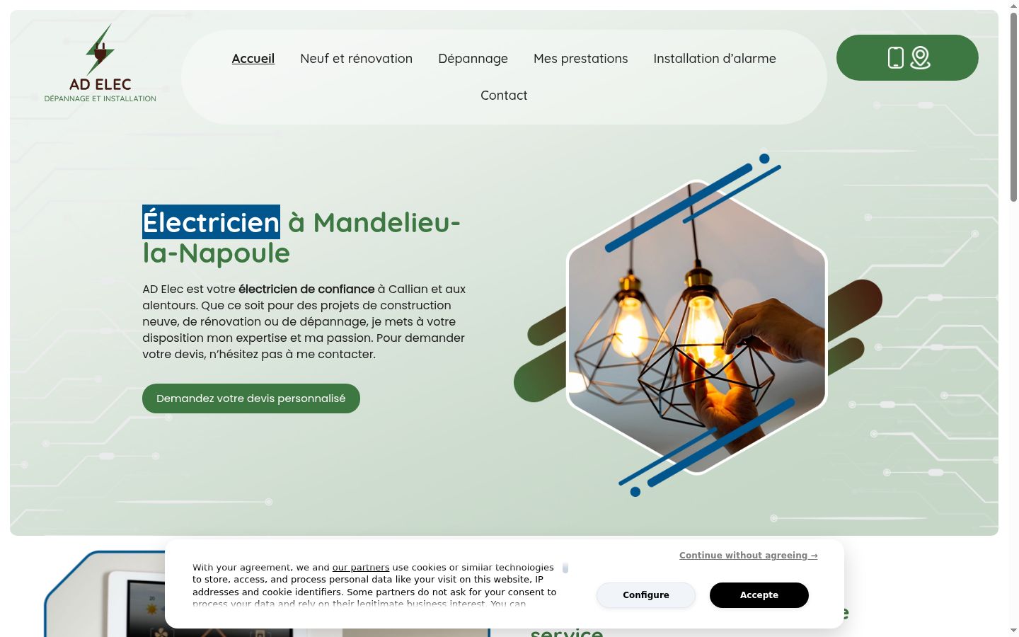 Screenshot tal-banner tal-kunsens muri qabel kwalunkwe interazzjoni