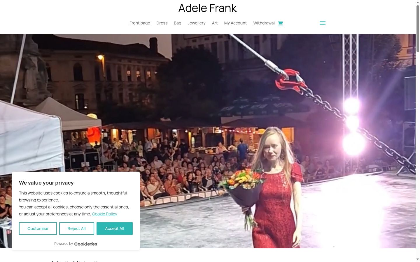 Screenshot of the consent banner shown before any interaction