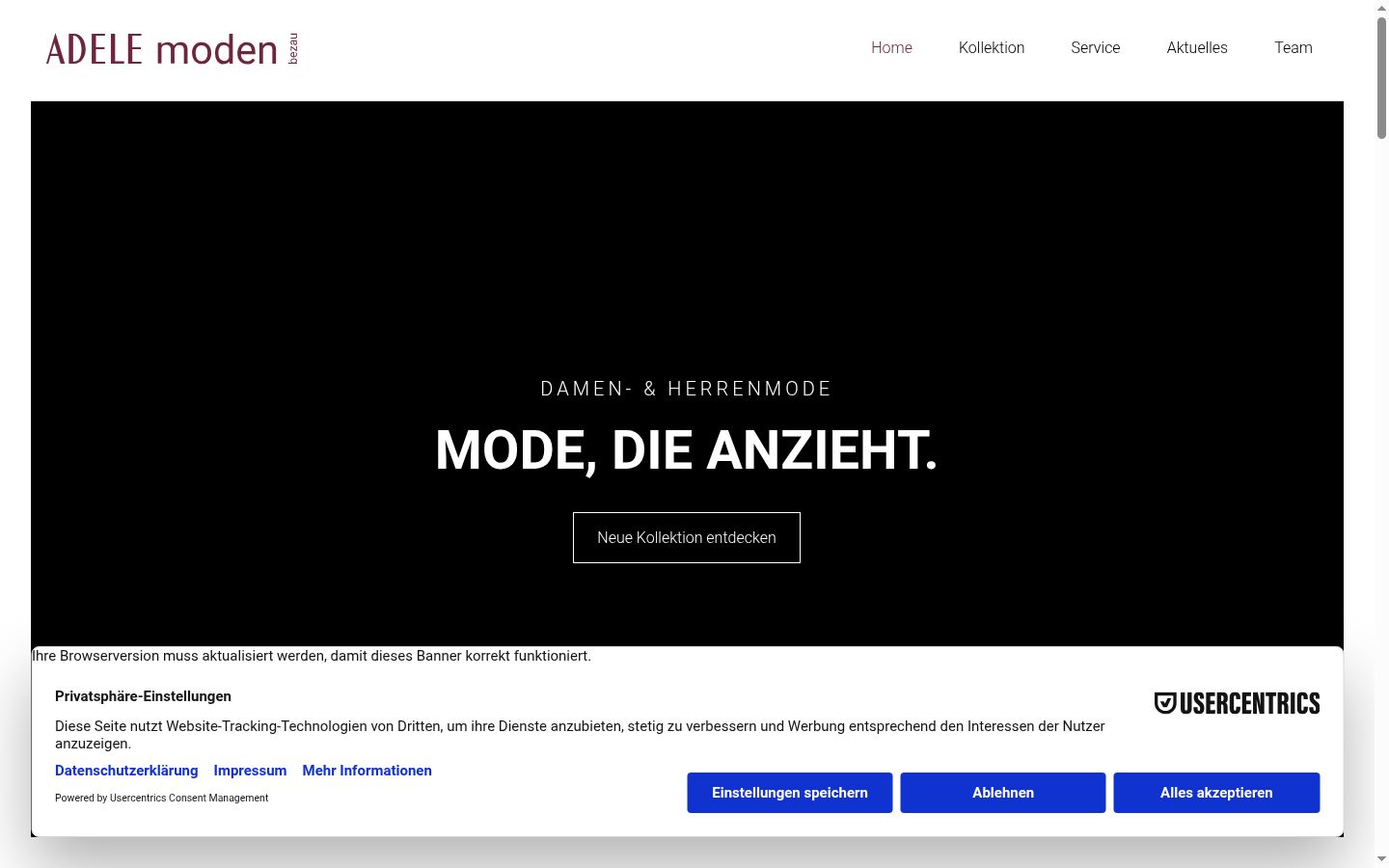 Sutikimo reklamjuostės, rodytos prieš bet kokią sąveiką, ekrano kopija