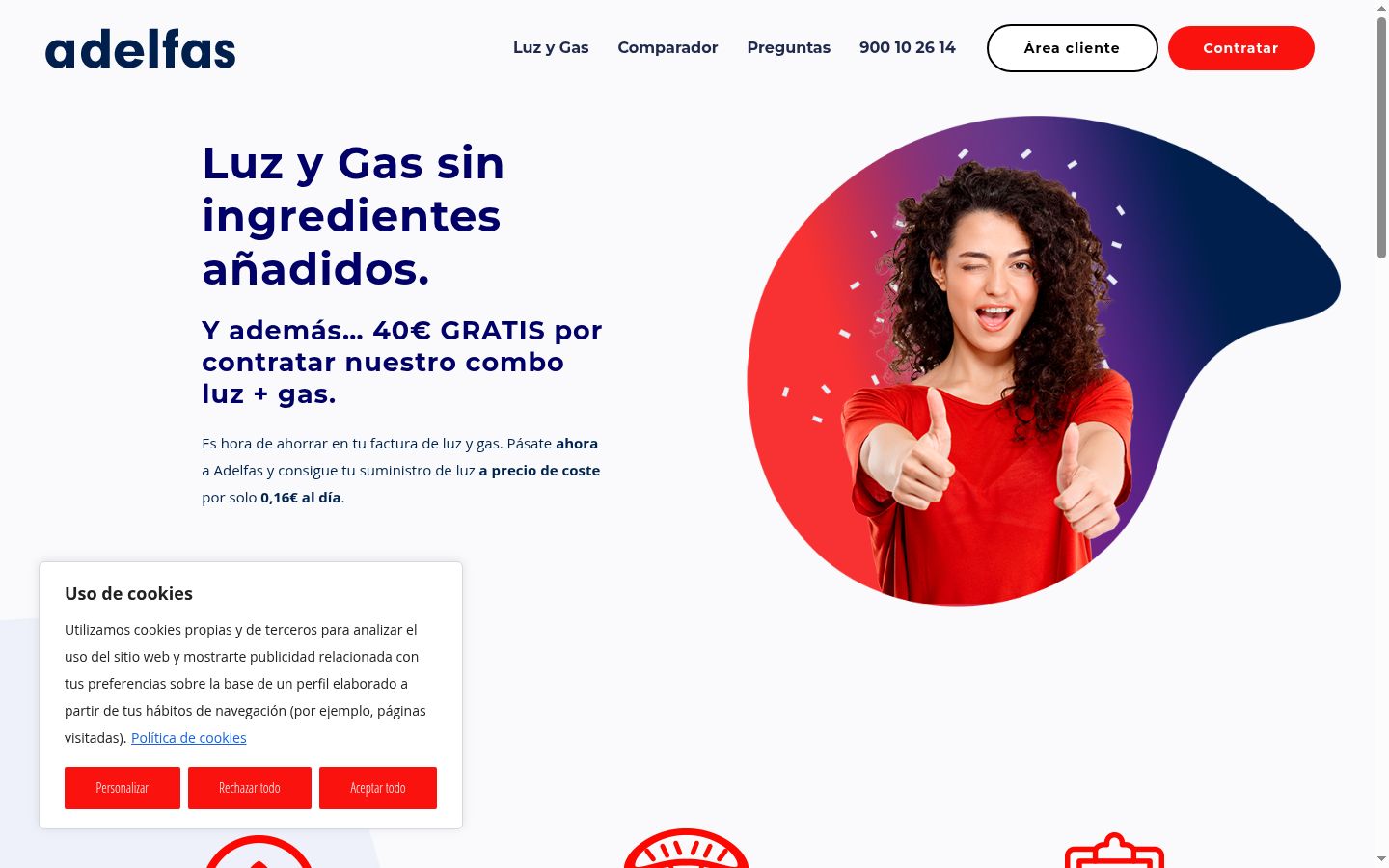 Screenshot del banner di consenso mostrato prima di qualsiasi interazione