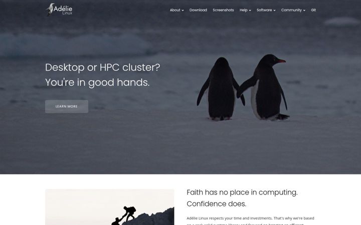 Screenshot of adelielinux.org