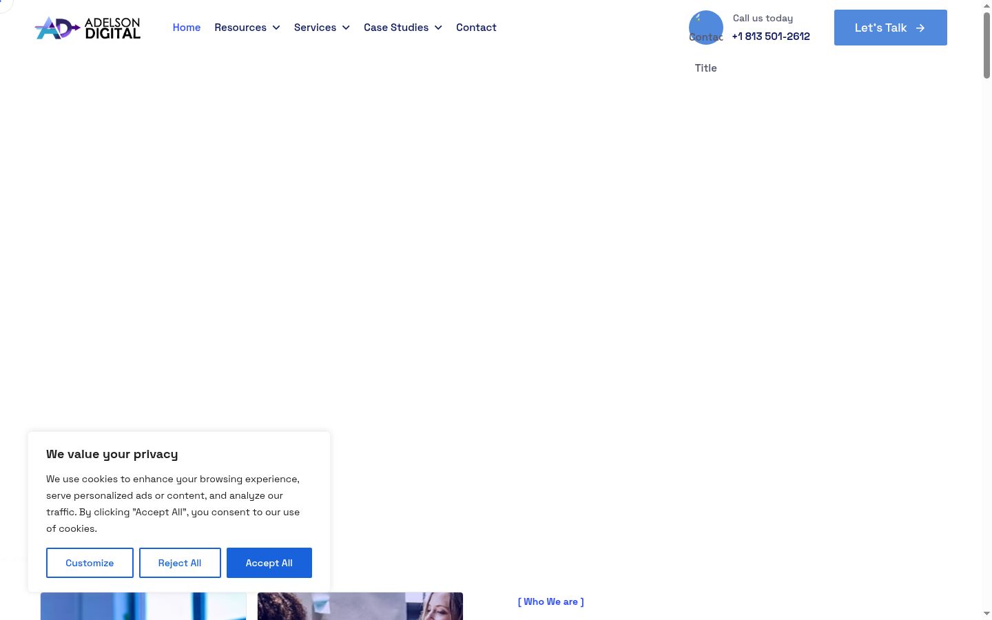 Screenshot des Einwilligungsbanners vor jeglicher Interaktion