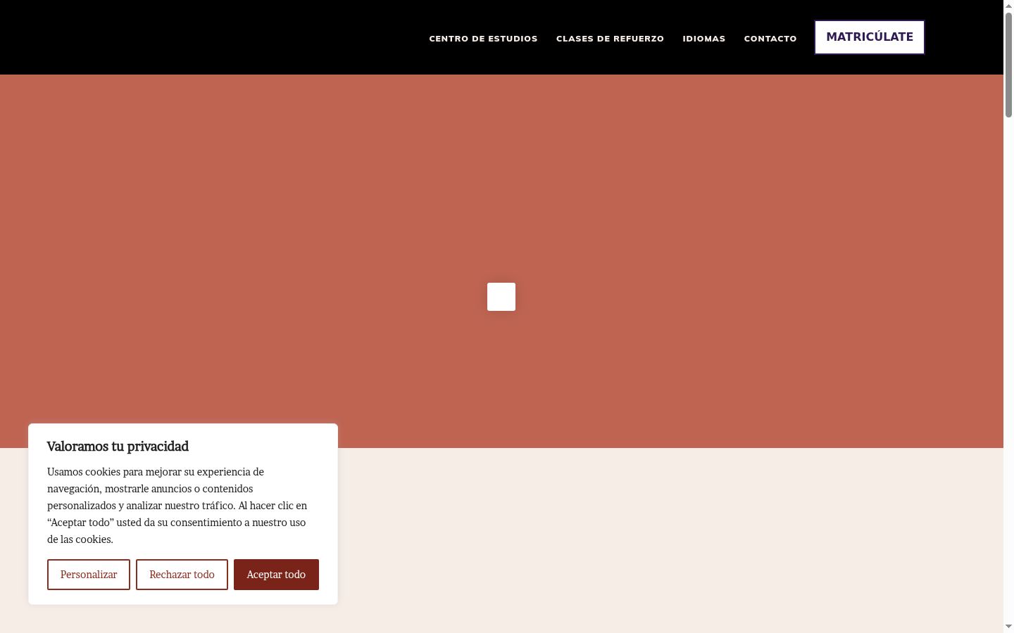 Screenshot of the consent banner shown before any interaction