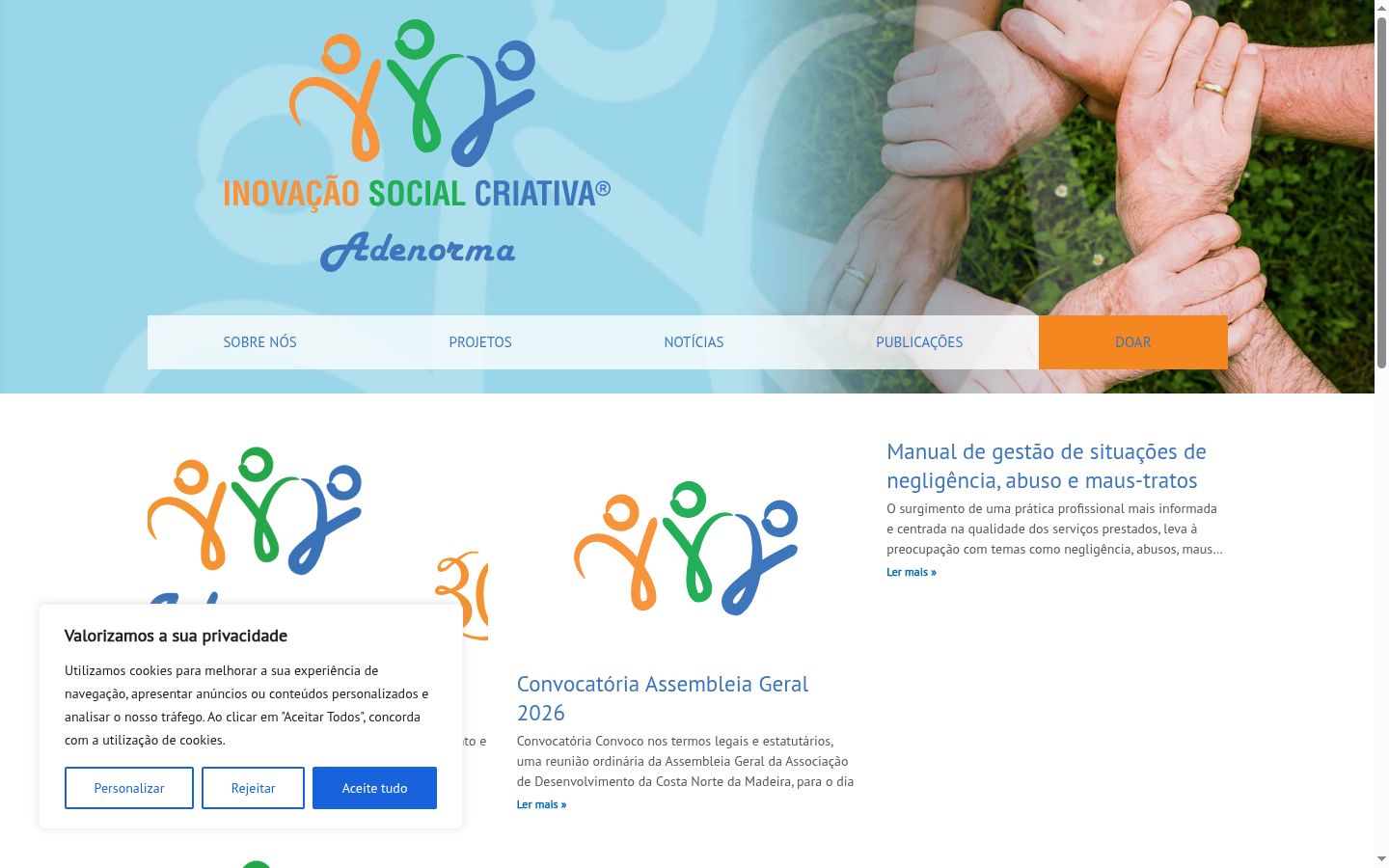Screenshot tal-banner tal-kunsens muri qabel kwalunkwe interazzjoni