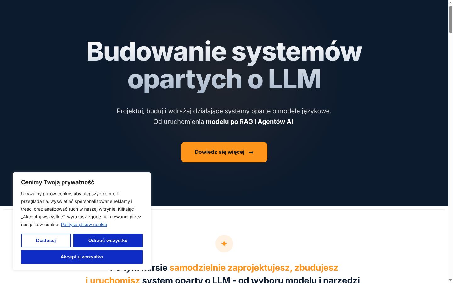 Screenshot del banner di consenso mostrato prima di qualsiasi interazione