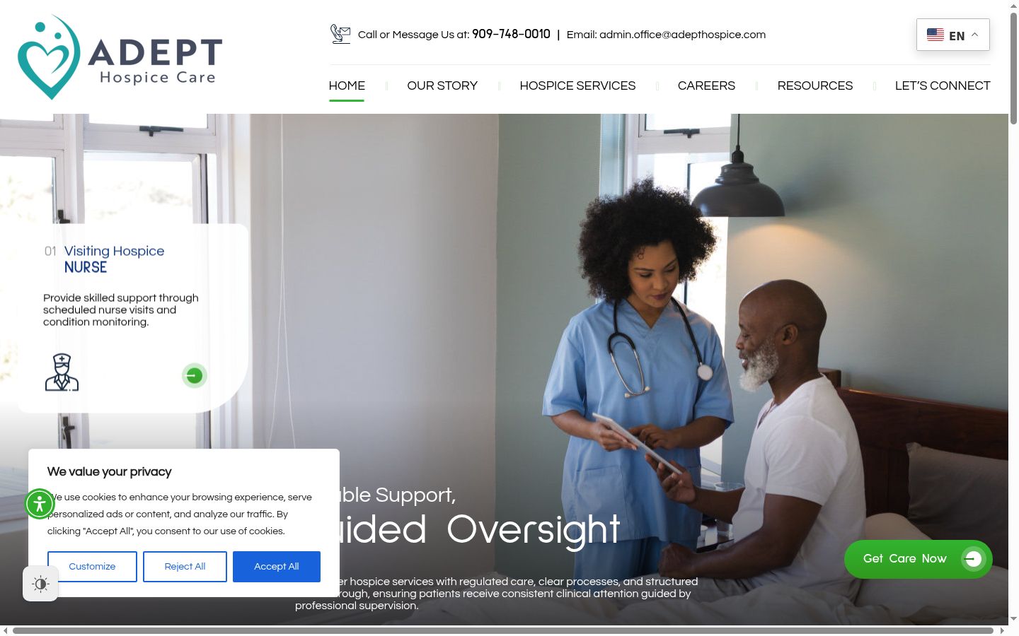 Screenshot of the consent banner shown before any interaction