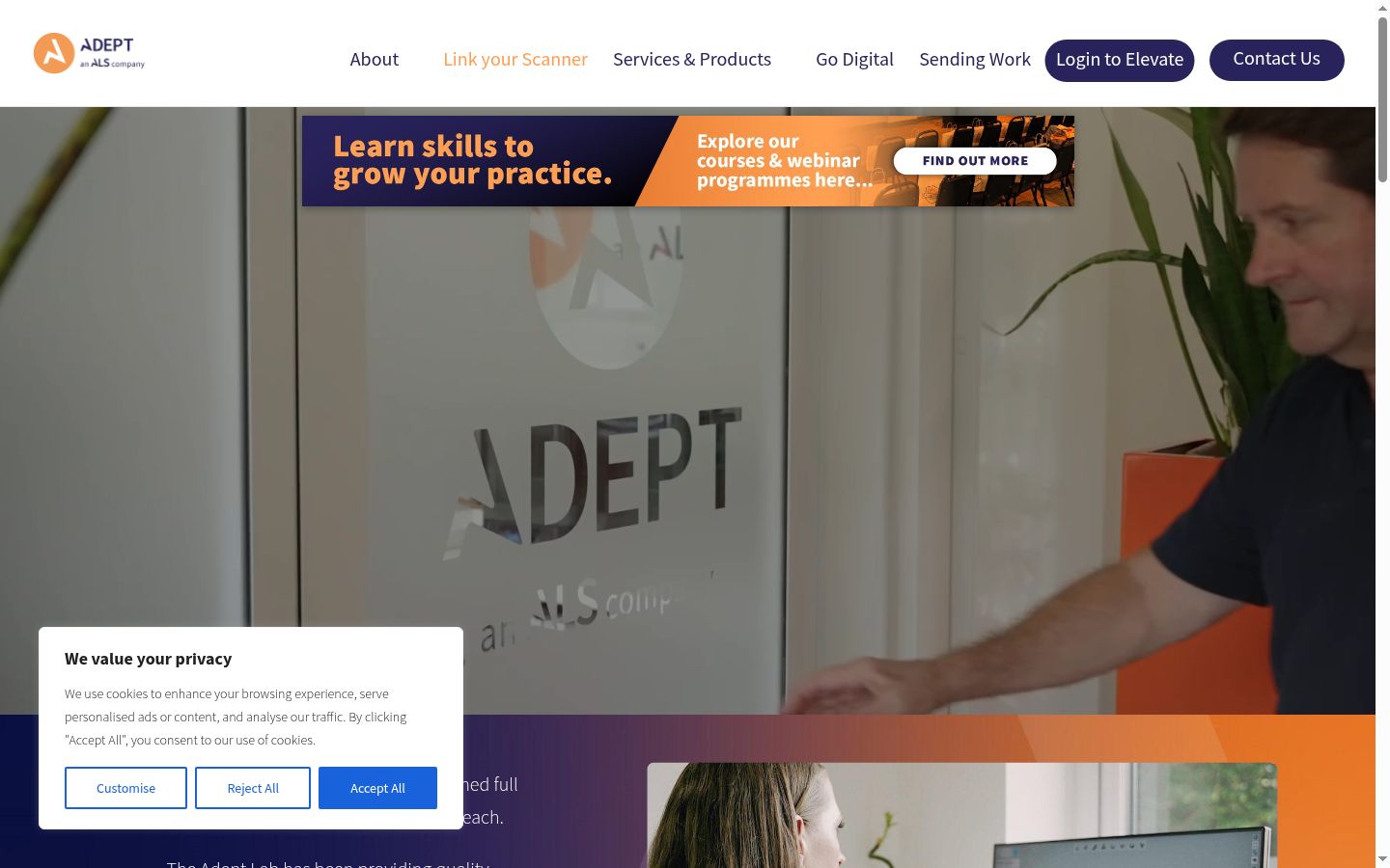 Screenshot of the consent banner shown before any interaction