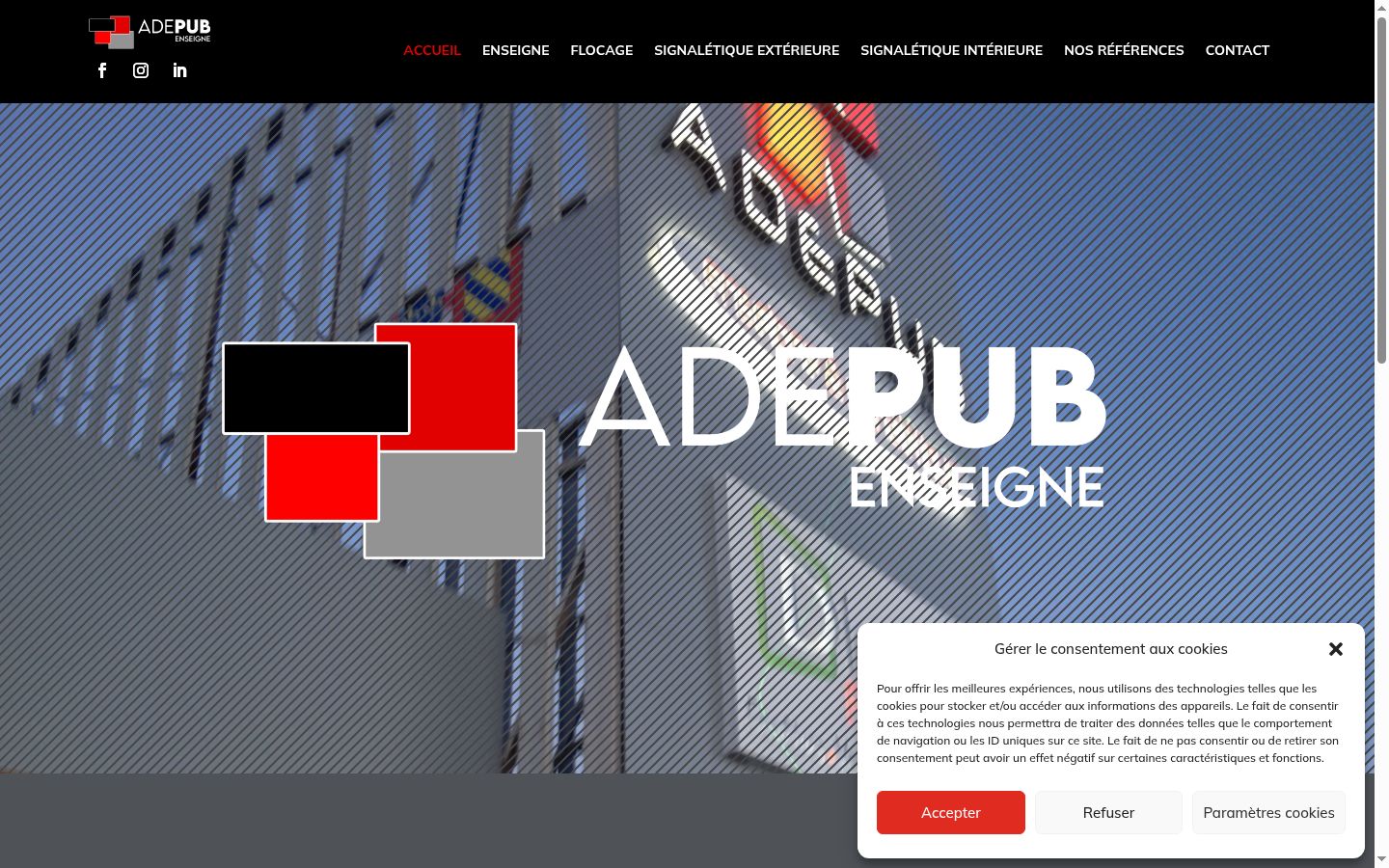 Screenshot del banner di consenso mostrato prima di qualsiasi interazione