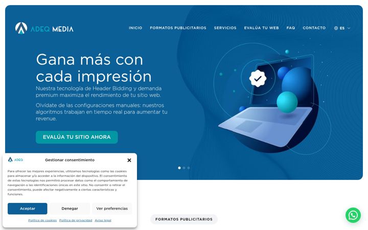 Screenshot of adeqmedia.com