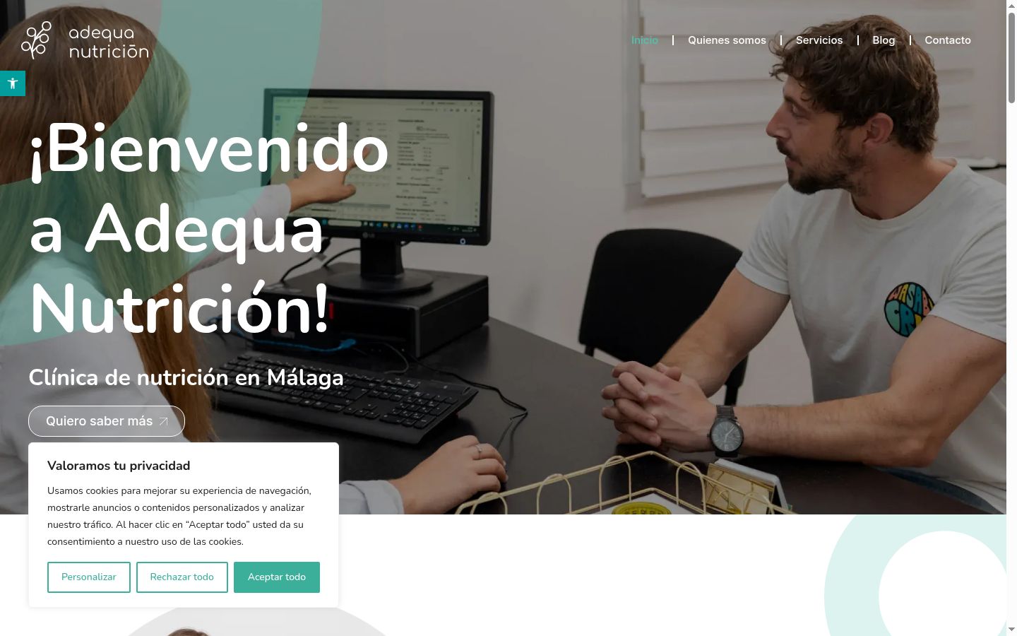 Screenshot of the consent banner shown before any interaction